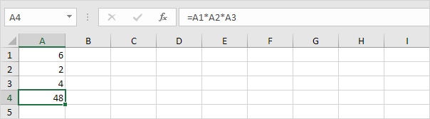 Multiply in excel