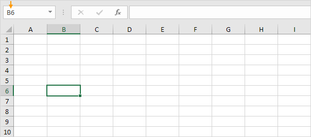 Name Box Displays Active Cell