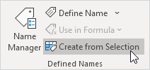 Create Named Ranges