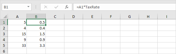 Named Constant in Excel