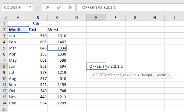 Excel Tutorial : Using the OFFSET Function in Excel