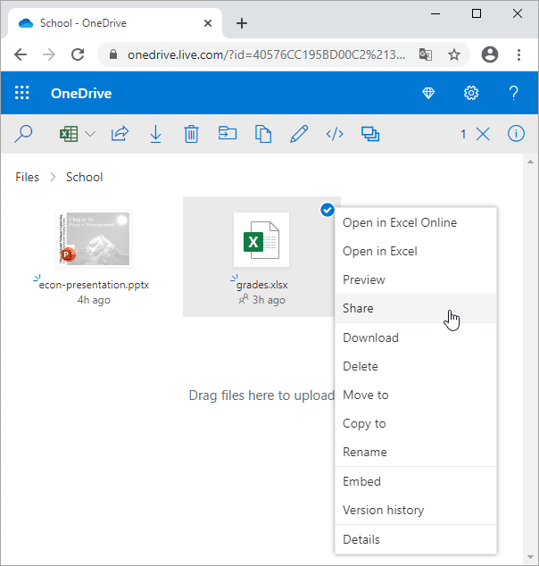 Share OneDrive File