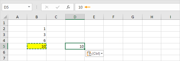 Paste Values in Excel