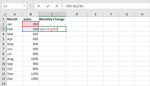 Calculate Monthly Percent Change