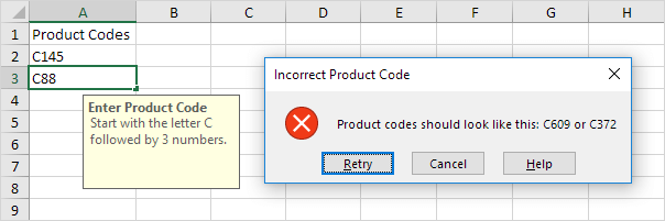 Incorrect Product Code