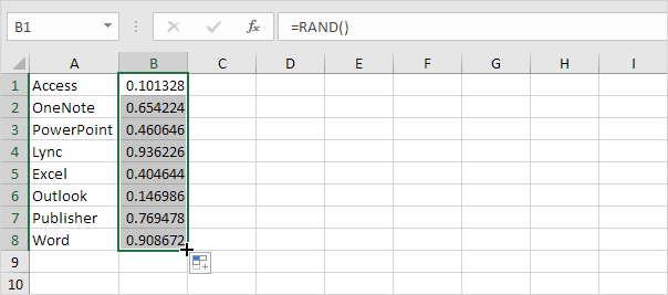 Random Number Picker Excel