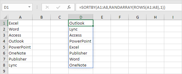 Random Sort in Excel