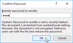 excel password protect editing