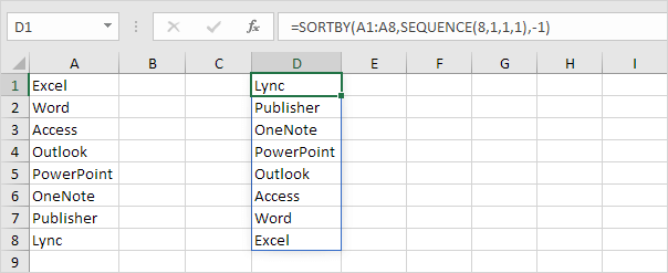 SORTBY and SEQUENCE