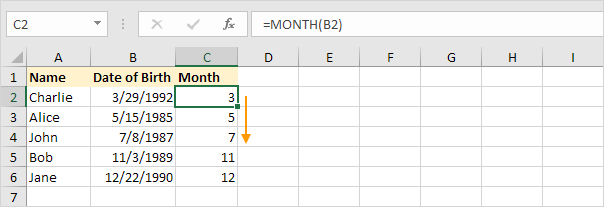 Sort Dates by Month (After)