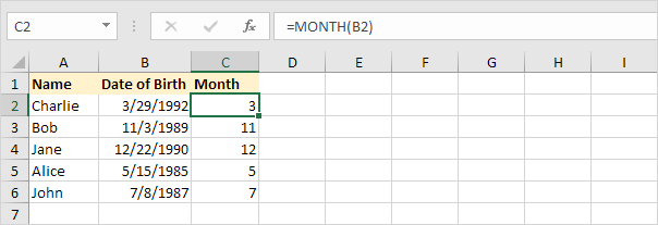 Sort Dates by Month (Before)