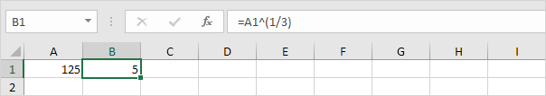 Cube Root in excel
