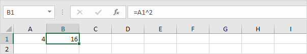Square a Number in Excel