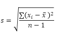 Formula of the Standard Deviation Based on a Sample