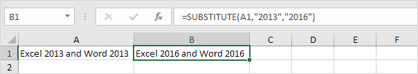 SUBSTITUTE function in Excel