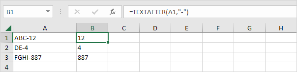 TEXTAFTER function