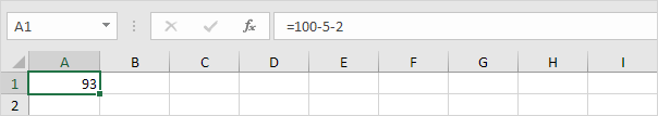 Subtract Numbers in a Cell in excel