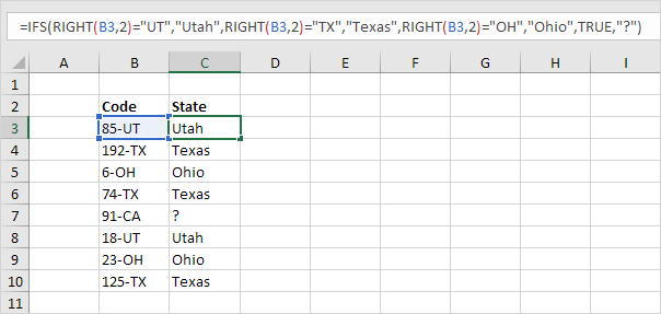 Ifs Function in Excel