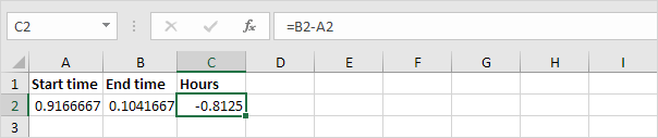 time calculation formula for excel