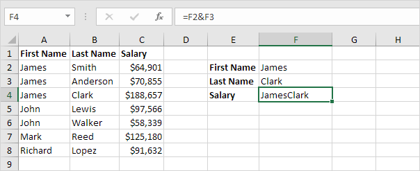 Join Strings in Excel