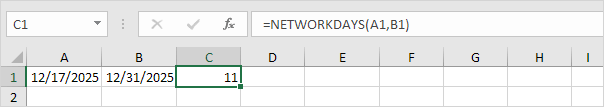 NETWORKDAYS function