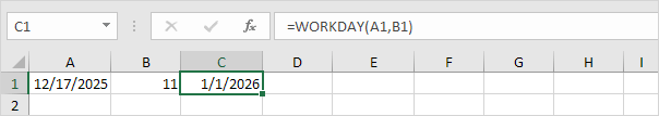 WORKDAY function