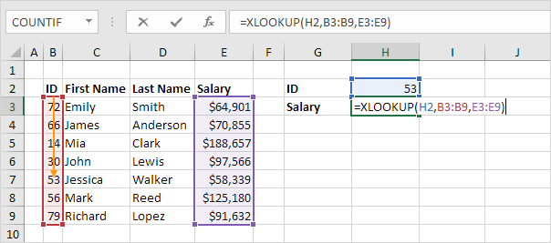 XLOOKUP arguments