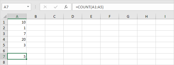 Count Function  in excel