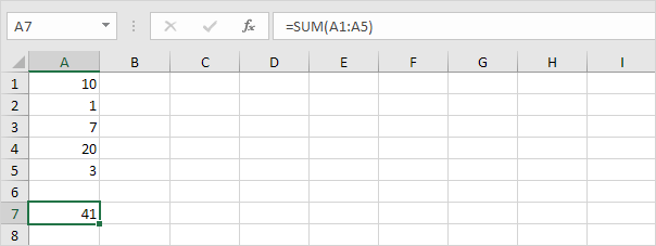 Sum Function In Excel