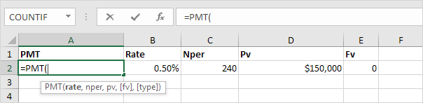 Insert Excel's Most Popular Financial Function