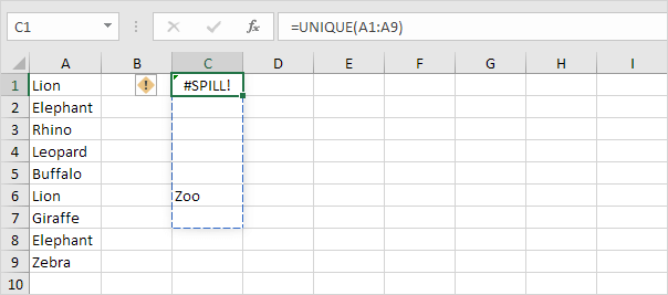 #SPILL! error in Excel