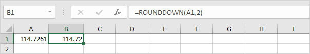 Round Down to Two Decimal Places in excel
