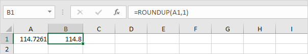 Round Up to One Decimal Place in excel