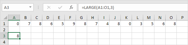 Large Function in excel