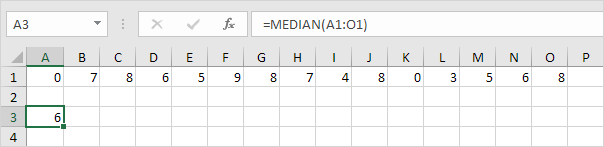 Median Function in Excel
