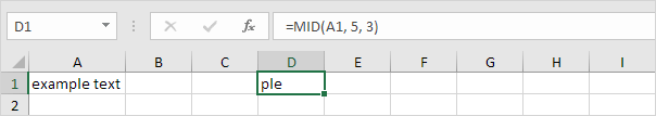 MID function In Excel