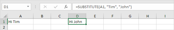Substitute Function in excel