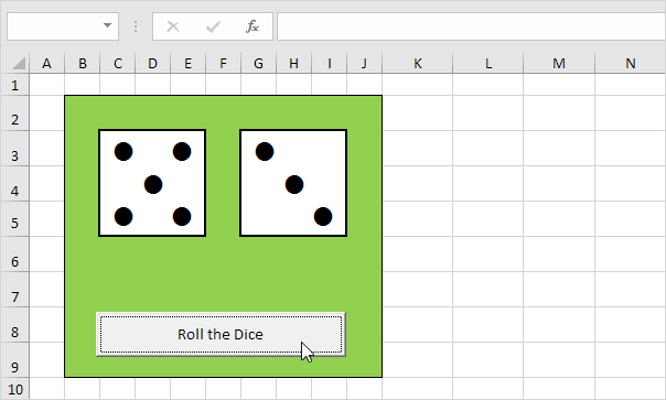 Roll the Dice in Excel
