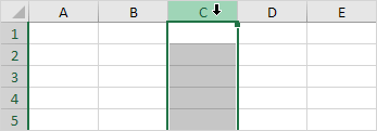 Select a Column in Excel