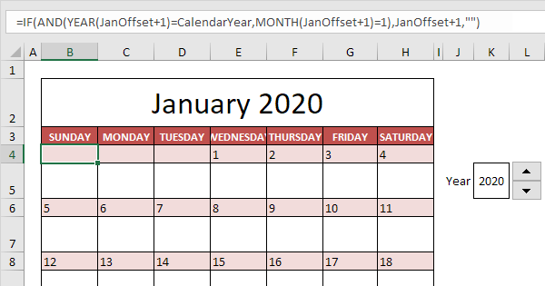 Calendar Template Excel 2018 from www.excel-easy.com