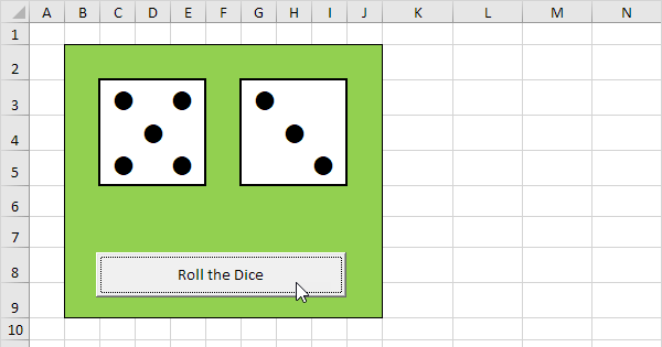 How to Roll two Dice in Excel