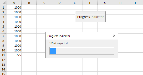 Progress Indicator in Excel VBA (Easy Macros)
