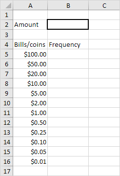 Bills and Coins in Excel VBA - Easy Excel Macros