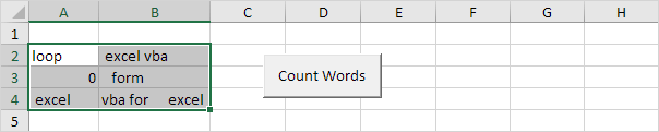 Count Words in Excel VBA