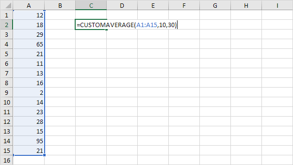 Custom Average Function in Excel VBA