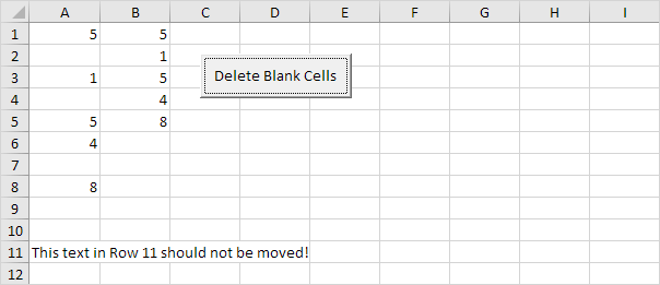 Write non Empty Cells to next Column