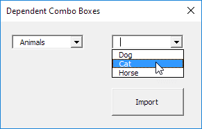 Dependent Combo Boxes in Excel VBA