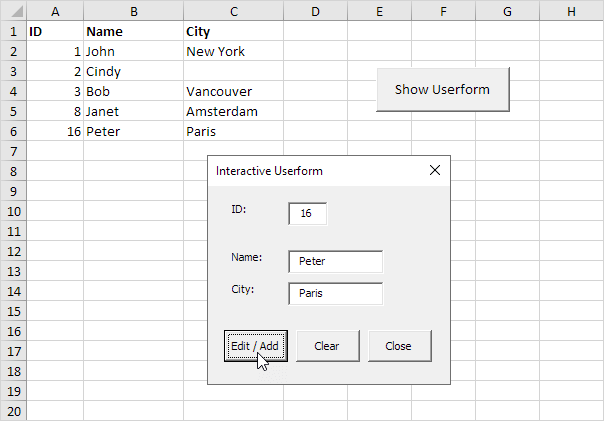 Excel Vba Interactive Userform Easy Excel Macros