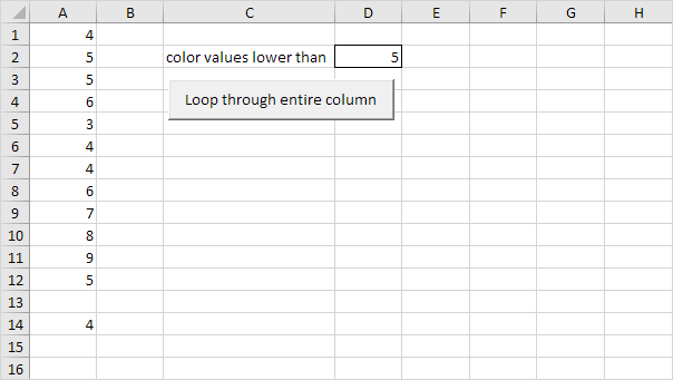 Loop Through Entire Column in Excel VBA