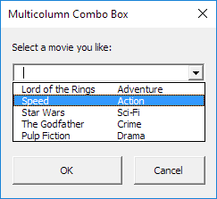 Multicolumn Combo Box in Excel VBA